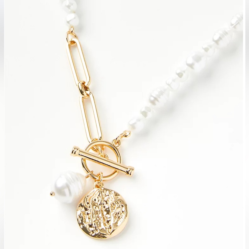 LOFT Gold and White Necklace